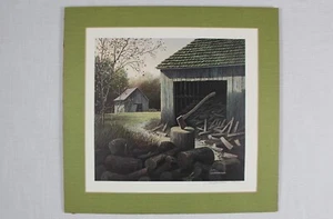 Jim Harrison "Woodpile" signed & numbered print, rural landscape w/ barns - Picture 1 of 10