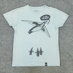 Dirty Velvet Shirt Women Small Blue So Long Suckers Penguins Patch Short Sleeve - Picture 1 of 14