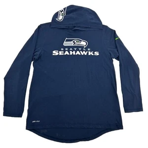 Seattle Seahawks The Nike Tee Shirt Men M Blue NFL Long Sleeve Hoodie Dri-Fit - Picture 1 of 11