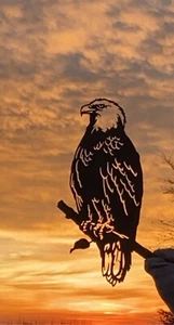 Bald Eagle Metal Art Made in USA Stunning Garden Sculpture - Picture 1 of 3