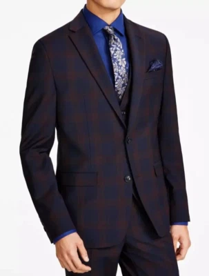 Chaquetas de traje ajustadas Bar III para hombre, borgoña/azul talla 38R Foto 1 de 4