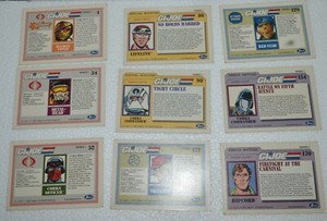 1981 Hasbro GI Joe 9 Trading Cards Impel Marketing Very Good Conditions