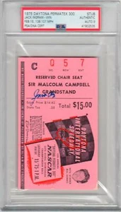 Jack Ingram signed 1974 Daytona Permatex 300 Ticket Stub Race Winner PSA/DNA 9  - Picture 1 of 1