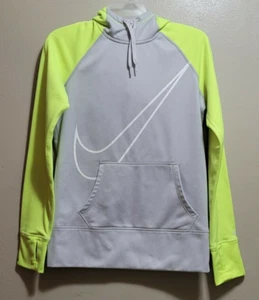 Nike Therma-Fit Hoodie Size S Gray and Neon yellow - Picture 1 of 10