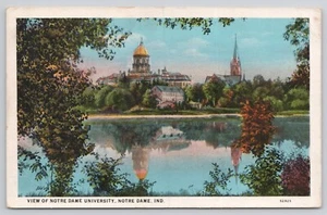 Postkarte um 1920 Indiana Notre Dame University Reflexion - Bild 1 von 3