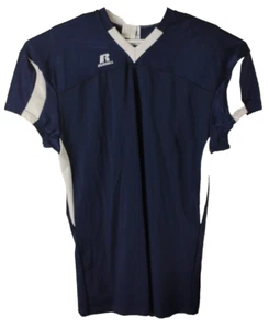 Camiseta larga de fútbol para hombre Russell 3XL azul marino/blanco cuello en V gorra manga elástica - Imagen 1 de 14