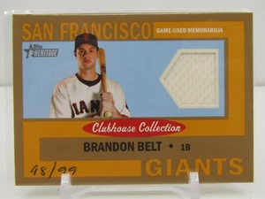 BRANDON BELT 2013 TOPPS HERITAGE GOLD GAME USED PATCH! #48/99! SAN FRAN GIANTS! - Picture 1 of 2