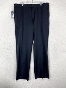 Adidas Golf Pants Men's Pure Motion Mid Rise Flat Front Black 40W x 32L - Picture 1 of 16