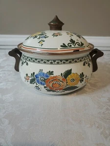 Vintage ASTA Enamel 7" Ceramic Pot GUC - Picture 1 of 10