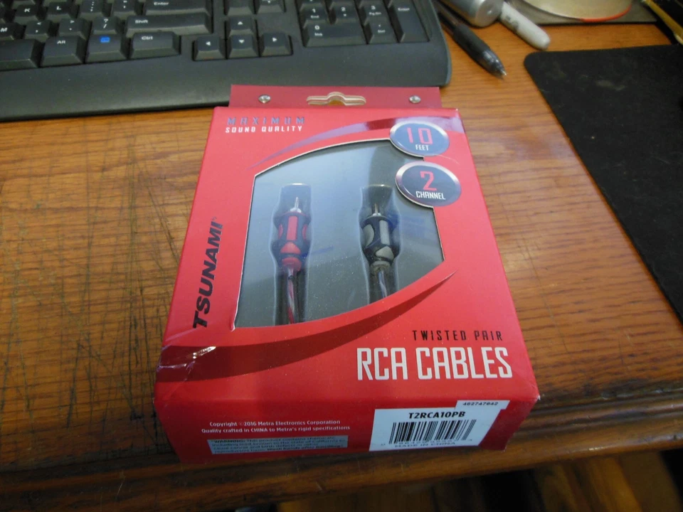 Par trenzado de cables RCA Tsunami de Metra T2RCA10PB de 10' Foto 1 de 1