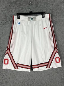 Vintage Nike Ohio State Buckeyes 90s Y2K Swoosh Basketball Shorts Mens XL White - Picture 1 of 15