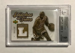 2006-07 Chronology Stitches In Time #SITMJ Michael Jordan BGS 9 #’d 4/199 !!!!!!