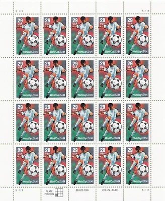US 2834 World Cup Soccer Mint Sheet - Image 1 of 2