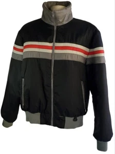 1980s Ski Motorcycle Puffer Jacket Striped Racer Mens XL Western Star Skate Surf - Picture 1 of 8