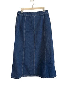 VintageNorton View Mcnaughton Long Denim Midi Skirt SZ 8 Modest Bohemian Trendy - Picture 1 of 4