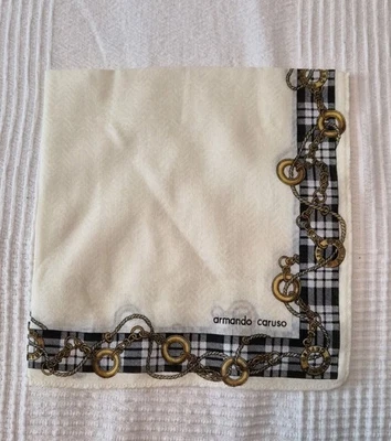 Armando Caruso 16 In. Cream Cotton Handkerchief NWOT - Image 1 of 3