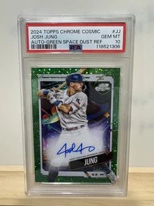 2024 Topps Cosmic Chrome Auto /75 Josh Jung #CCA-JJ Green Space Dust PSA 10! - Picture 1 of 2