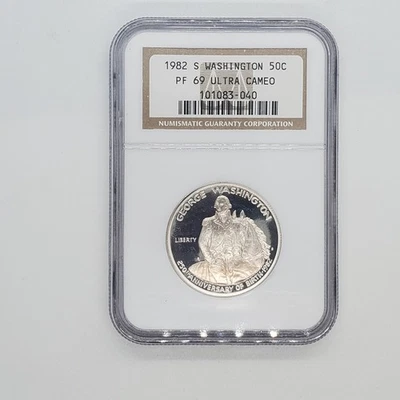 1982 S WASHINGTON 50C HALF DOLLAR  PF 69, PROOF SILVER, NGC - Image 1 of 2