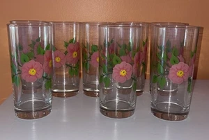 Franciscan Desert Rose Glassware Tumblers 6 1/4" TALL - Set of 8 - Picture 1 of 4