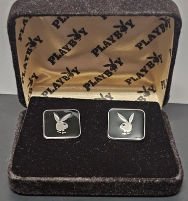 Gemelos Playboy Bunny vintage plateados Foto 1 de 4