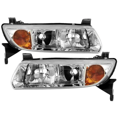 For Saturn LW300 2001-2002 Spyder Driver & Passenger Side Chrome Headlights Foto 1 de 4