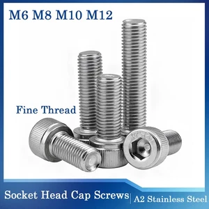 M6 M8 M10 M12 Fine Thread Socket Head Cap Screws Allen Bolts A2 Stainless Steel - Picture 1 of 84