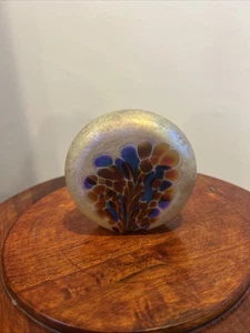 Hermoso pisapapeles de vidrio firmado de 2 caras - Imagen 1 de 7