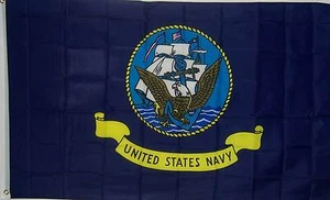MILITAR DE LA MARINA DE EE. UU. hecho con material exterior BANDERA NUEVO 3x5 ft 1# calidad vendedor de EE. UU. - Imagen 1 de 4