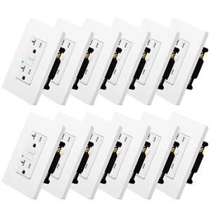 GFCI Steckdose 20 Ampere Wandbuchse Erdschluss Stromkreis Unterbrecher mit Platte × 12 - Bild 1 von 12