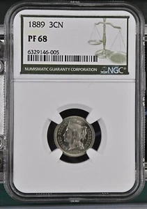 1889 3 Cent Nickel PR68 Green Label NGC Proof Coin NGC Book Value $8K!!!! - Picture 1 of 4