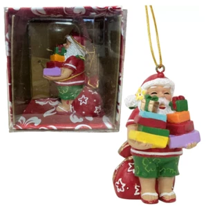 NEW Island Heritage - Santa with Presents Christmas Tree Ornament - Picture 1 of 4