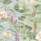 Lily Pad Wallpaper Holden Floral Butterfly Green Blue Pink Natural Flower