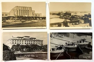 JAPAN YOKOHAMA FOUR (4) POST WORLD WAR II PHOTO POST CARDS HARBOR GRAND HOTEL + - Picture 1 of 2