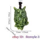Natural Real Jade Owl Pendant Necklace Carved Jewelry Vintage Gemstones Stone