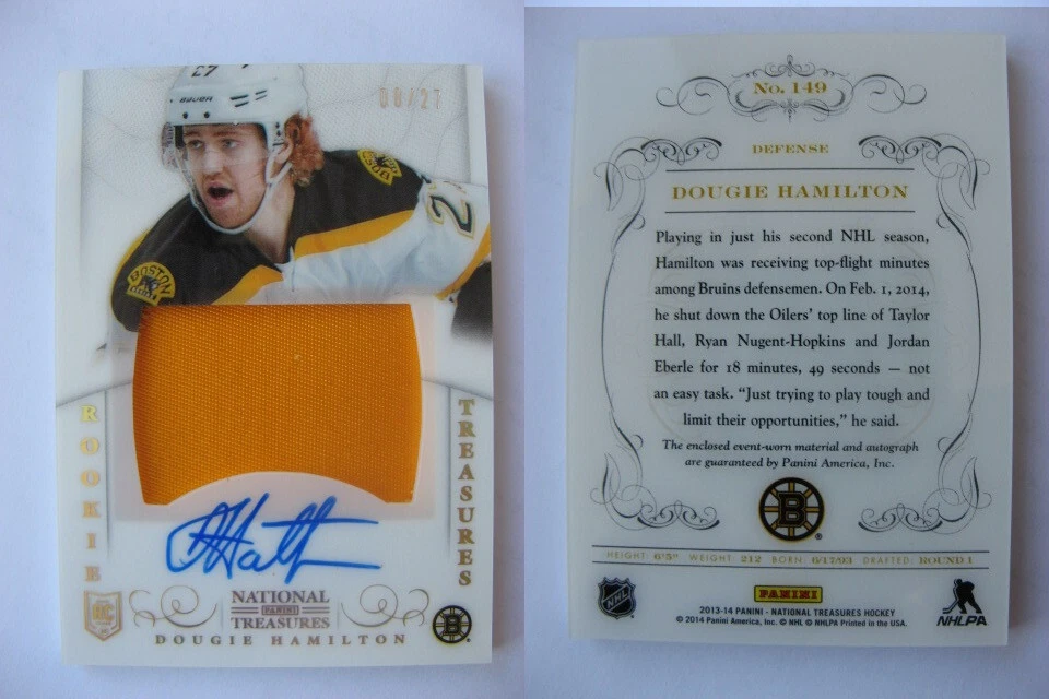 Parche de novato Panini NT Rainbow #149 2013-14 automático Dougie Hamilton 27/08 radiocontrol Foto 1 de 1
