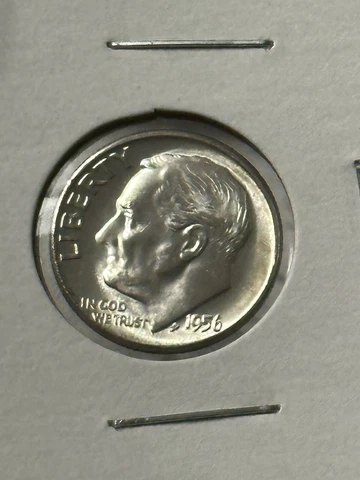1956-P Silver Roosevelt Dime BU Free Shipping Cover