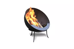 Fire Pit Outdoor Half Globe Stadium Style 610mm Multi-Angle Heater Fireplace Bla - Picture 1 of 8