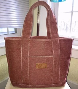 Red Faded LL Bean Salt Wash Boat & Tote Bag Heavy Duty Cotton - Picture 1 of 8