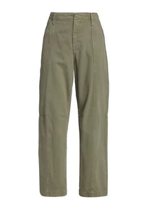 NWT Frame Denim High-Rise Relaxed Washed Military Trouser Women's Green Size 26 - Picture 1 of 18