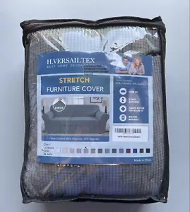 H. Versailtex Gray Stretch Furniture Cover For Sofa Two Piece Form Fit - Picture 1 of 7