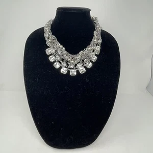 Chloe + Isabel Multi-Strand Signature Torsade Necklace Rhinestone Silver Chain - Picture 1 of 18