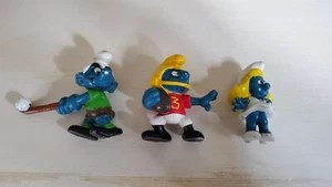 Smurf Schleich Lot of 3 Peyo 70s 80s Vintage Smurfette Cricket Football - Picture 1 of 5