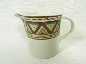 Tempe by Mikasa Creamer Intaglio Stoneware Tan Border Red Swags b254 - Picture 1 of 2