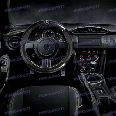 Leather Carbon Fiber Sty Car Steering Wheel Cover 15" For Mercedes-Benz AMG 2020 - Image 1 of 4
