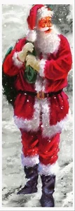 JOLLY SANTA CLAUS FATHER CHRISTMAS LIFE SIZE 6 FEET QUALITY CANVAS POSTER XMAS - Picture 1 of 2