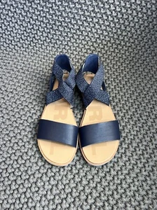NEW Sorel Ella II Nocturnal / Sea Salt Sandals Women Size 8 - Picture 1 of 13