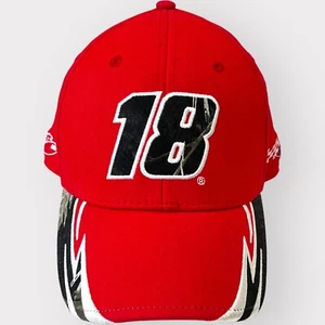 Gorra de bola Nascar Kyle Busch #18 sombrero rojo ajuste elástico - Imagen 1 de 10