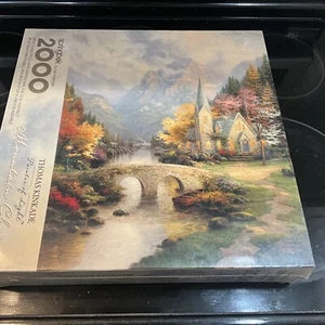 Thomas Kinkade Jigsaw Puzzle 2000pcs Painter of Light Mountain Chapel Springbok - Picture 1 of 4
