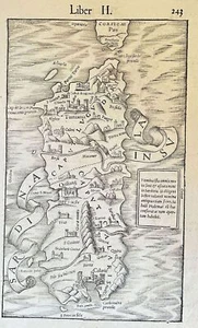 SEBASTIAN MUNSTER SARDINIA INSULA 1550 SARDEGNA SARDAIGNE ORIGINALE MAPPE MAP - Foto 1 di 6