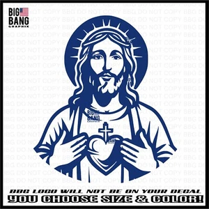 Sacred Heart of Jesus Vinyl Decal Sticker Jesus Christ Catholic Devotion Love - Picture 1 of 13